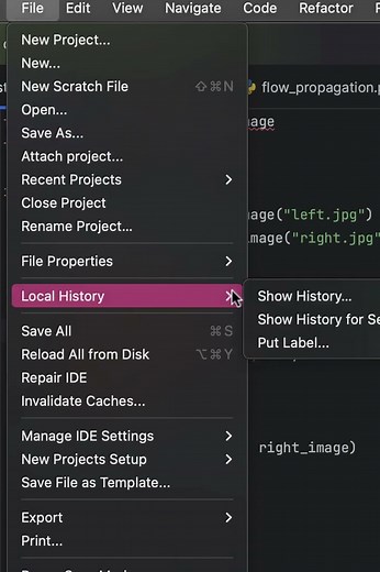 PyCharm recover deleted file