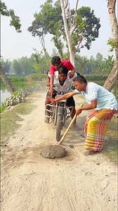 Mud in the middle of the road