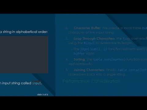 How to Rearrange a String in Alphabetical Order using Lua