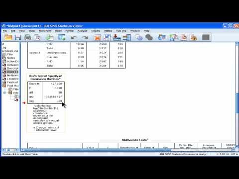 MANOVA - SPSS (part 2)