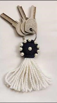 Beautiful Handmade Wool Tassel Keychain | DIY Keychain with Pearls | Easy Craft Idea