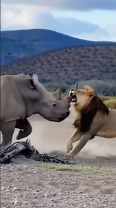 Clash of the Two Kings of the Savanna — One Wrong Move and the Rhino’s Horn Is Ready to Strike