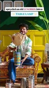 DIY “Table LAMP” from a Lunch Dabba 😱🤯 #homedecor #diyprojects #ytshortsindia