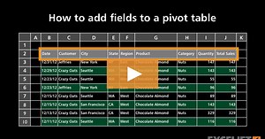 How to add fields to a pivot table