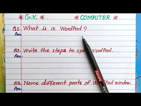 wordpad | what is a wordpad | write the step to open wordpad | parts of wordpad | gk computer