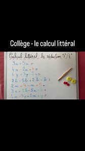 57 reactions · 20 shares | 5ème/4ème - le calcul littéral : la réduction Voici une vidéo de base sur le calcul littéral avec des explications détaillées, des exemples et un exercices corrigé, le tout en 7 minutes  #mathscollege #maths #reduire #5eme #4eme #3eme #brevet #lescoursdesandra #calcullitteral | Les cours de Sandra | Facebook