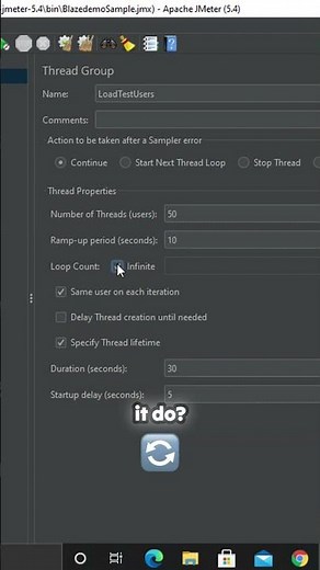 🚀JMeter Ramp-Up Explained | 50 Users in 10 Seconds Load Test