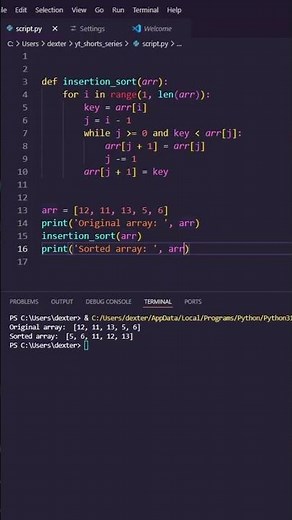 Python in 60 seconds: Create an Insertion Sort Algorithm in Python