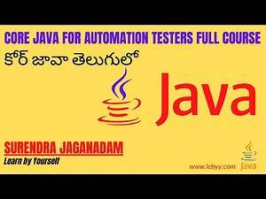 Core Java In Telugu | Java in 1.5hrs |Core Java for Automation Testers Full Course Beginners Part-1