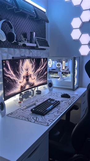gregzy789_gaming on Instagram: "Happy Hump Day instagram! Half way until the weekend! 🙌🏻 Wednesday Vibes. 🤍 ▪️ Pixel Art - @divoom_global ▪️Desk Mouse - @epomakerkeyboard ▪️ Desk Keyboard - @epomakerkeyboard ▪️ Chair - @blacklyte.official ▪️Monitor - @alienware ▪️Headset - @razer ▪️Lighting - @goveeofficial ▪️Speakers - @edifier_global ❌ DO NOT SHARE WITHOUT CREDIT 📨 DM TO COLLAB 👍🏻 LIKE - FOLLOW - COMMENT @gregzy789_gaming Check out the Instagram partner. 🤝 @t1tan28 🏷️ TAGS #gamingsetup