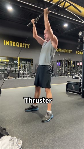 Phantom thruster demo by midlife_fitcoach. Workout demos for beginners to advanced. #workout #gym