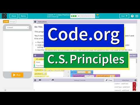 Code.org Lesson 7.3 Loops Practice | Tutorial with Answers | Unit 6 C.S. Principles