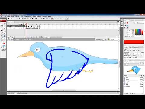 Adobe Flash Animation tutorial for beginners:Flying bird animation