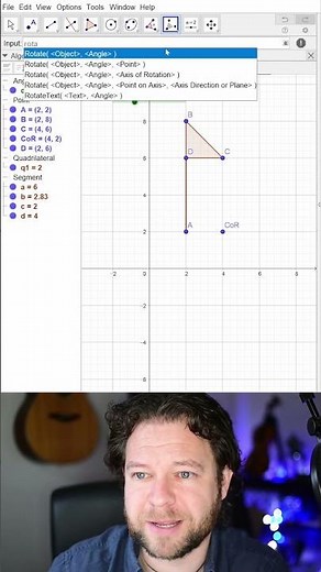 GeoGebra: Rotation - Dynamic Geometry Transformations in under 1 minute #shorts #geogebra