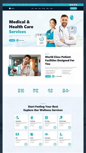 Complete Responsive Hospital Website Design Template Using HTML - CSS - JavaScript || Step By Step
