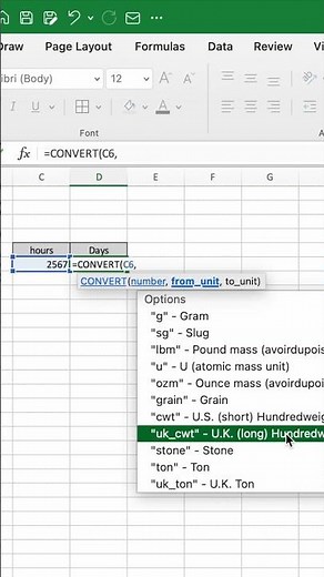 Convert Hours to Days in Excel #excel #shorts