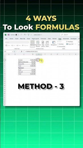 4 Easy Ways to See Formulas in Excel | Beginner Excel Tips