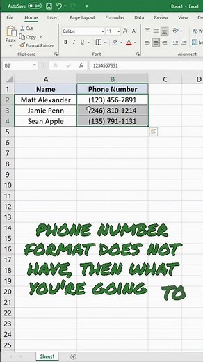 How to Format Phone Numbers in Excel