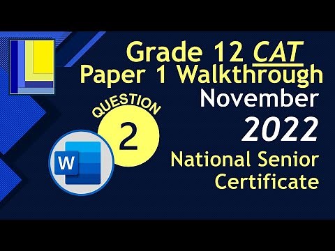Computer Applications Technology Grade 12 Paper 1 November 2022 Q2 - Word Document