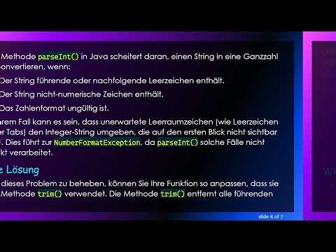 Lösen der NumberFormatException: Ganzzahlen in Java parsen