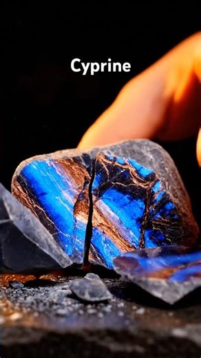 🔨💎 Cyprine Unboxing: From Rough Rock to Rare Blue Crystal Reveal! 💙 #shorts