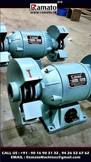 Ramato 0.75 HP 3-Phase Bench Grinder | 2800 RPM | 8"x1" Wheel | Industrial Bench Grinder Manufacture