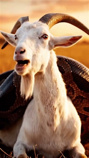 Python attacks goat and is saved by lion