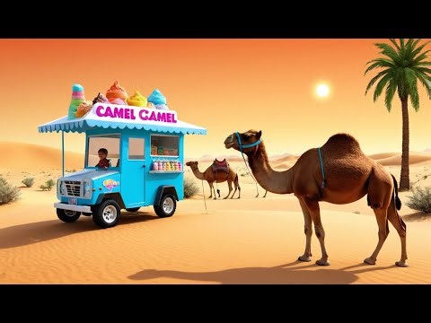 🐪 Camel Sells Ice Cream in the Desert – 3D Animated Nursery Rhyme for Kids | Fun Animal Song 🍦🏜️