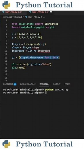 Plotting Linear Regression With Scipy | Python Tutorial