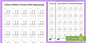 2-Digit Column Addition Worksheet