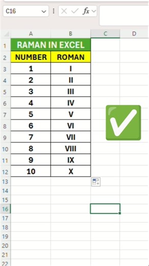 Excel Me Roman Number Trick 😱 1 Click Me Convert || Roman Ginti Excel Shortcut ||