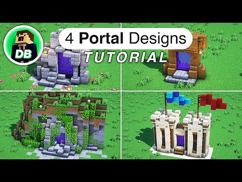 Minecraft: How to build 4 Nether Portal Designs (Tutorial)