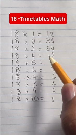 The 18 Timetables Multiplication Hack #math #timetable #multiplication