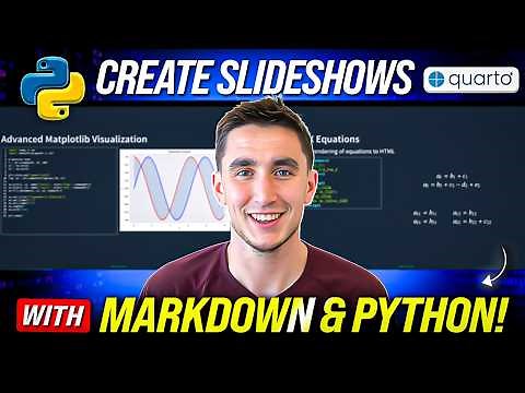 Create slideshows with Markdown & Python Code! (Quarto Tutorial)