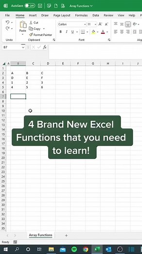 85K views · 647 reactions | 4 New Array Functions in Microsoft Excel (365) | Excel Basement | Facebook