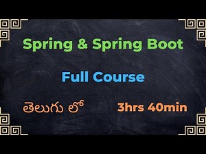 Spring Boot full course in Telugu //spring framework full course// Easy Learning Channel