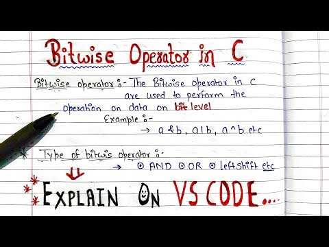 Bitwise Operators in C programming | Handwritten notes | B Tech | BCA all exam