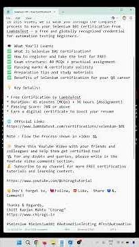 Selenium 101 – Free Certification for Beginners in Automation Testing | LambdaTest #testing #free