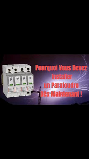 Installation et rôle du parafoudre "Protégez Votre Maison : Pourquoi Vous Devez Installer un Parafoudre Dès Maintenant !"Dans cette vidéo, nous allons tout découvrir sur le parafoudre : son rôle, son importance, et comment il protège votre installation électrique contre les surtensions et la foudre. Que vous soyez un professionnel ou un bricoleur, je vous explique comment fonctionne un parafoudre, comment l’installer correctement, et pourquoi il est essentiel pour sécuriser vos appareils et votr