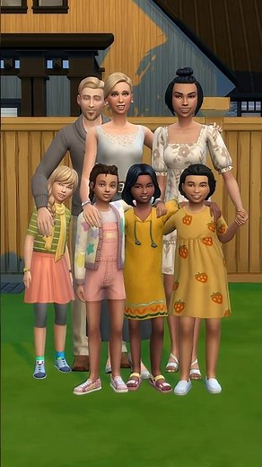 combining Sims 4 poses for a family with 4 children