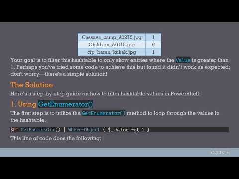 How to Filter Hashtable Values in PowerShell