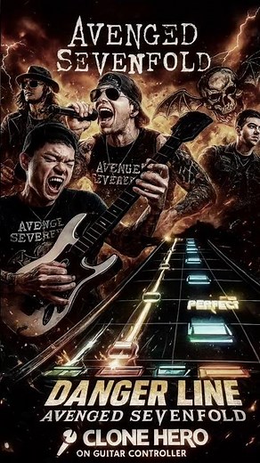 ⚡ Playing Danger Line by Avenged Sevenfold on Guitar Controller 🎸 | Clone Hero Short
