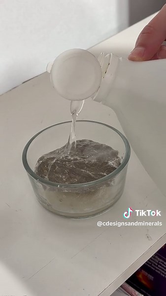 BLOOMING ROCK EXPERIMENT I'm growing aragonite crystals with this Blooming Rock from Cricket Mountain, Utah! This limestone mineral naturally occurs in western Utah, but now I get to watch aragonite crystals grow right at home. Normally, crystallization takes millions of years through natural metamorphic processes — but with this experiment, the crystals will begin forming within just a few days and will finish once all the vinegar has totally evaporated. 😍✨ I'll be posting daily updates for th