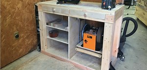 How To Build A Shop Lathe Stand |   Pull Out Grinder Shelf | Wilker Do's1