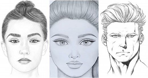 25 Easy Face Drawing Ideas - How to Draw a Face