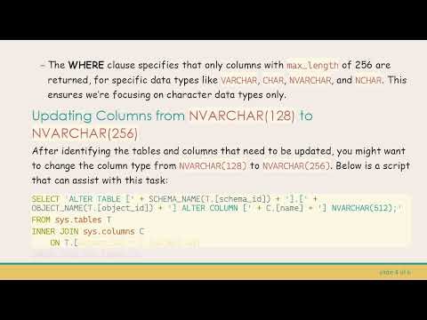 How to Efficiently Find SQL Tables with Max Length of 256