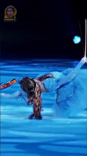 Graceful Violinist In A Magical Blue Moment on Britain's Got Talent #johnlorenztv #iceskating