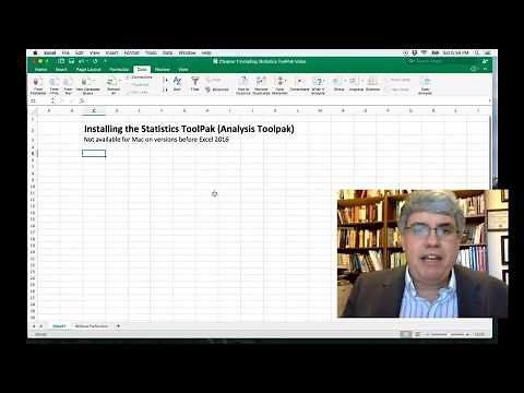 Installing the Statistics Toolpak (Data Analysis Toolpak) in Excel 2016 for Mac