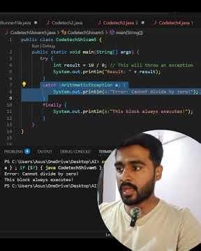 What is Finally Block in Java? Java Exception Handling #sorts #trendingshorts #codetechshivam #java