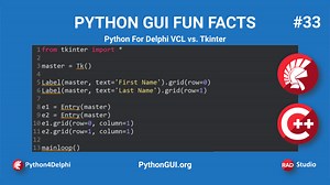 Python For Delphi VCL vs Tkinter